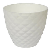 Kuber Industries Flower Pot | Flower Planter Pots for Indoor | Flower Pots for Outdoor | Pot for Garden & Balcony Flowering | Flower Plants Pot | Diamond Flower Pot | 6 Inch | White